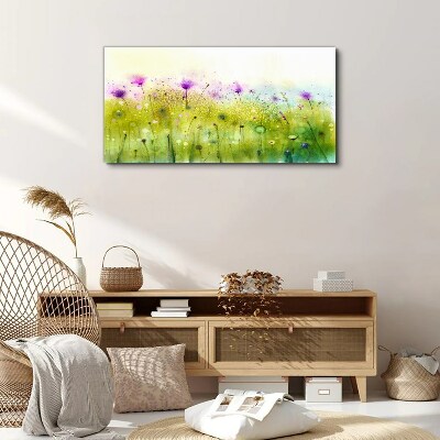 Foto auf leinwand Blumenlandschaft in Pastelltönen