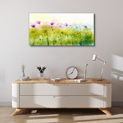 Foto auf leinwand Blumenlandschaft in Pastelltönen