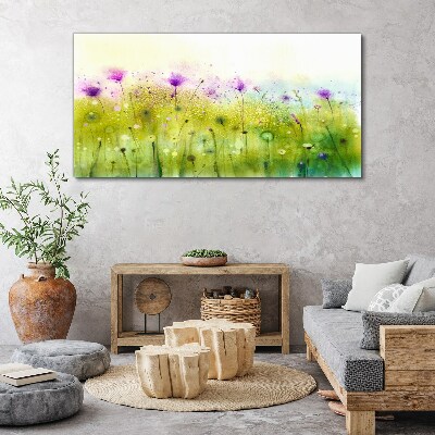 Foto auf leinwand Blumenlandschaft in Pastelltönen