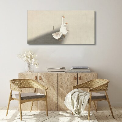 Fotobilder Gänse auf minimalistischem Hintergrund