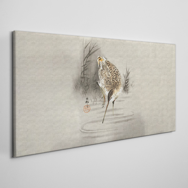 Foto auf leinwand Geheimnisvoller Vogel in zarter Landschaft