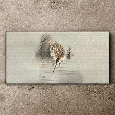 Foto auf leinwand Geheimnisvoller Vogel in zarter Landschaft