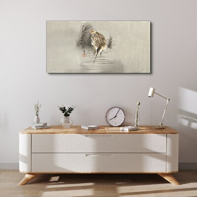 Foto auf leinwand Geheimnisvoller Vogel in zarter Landschaft