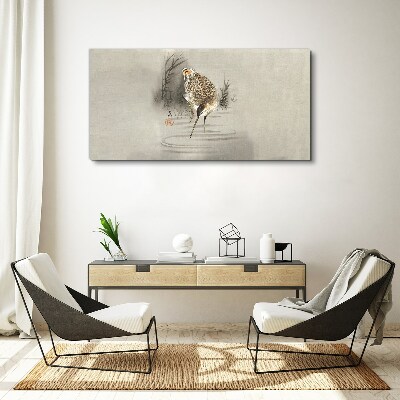 Foto auf leinwand Geheimnisvoller Vogel in zarter Landschaft