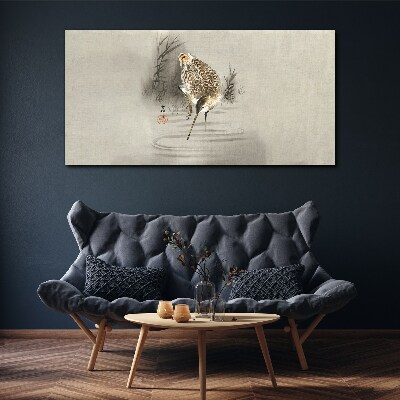 Foto auf leinwand Geheimnisvoller Vogel in zarter Landschaft