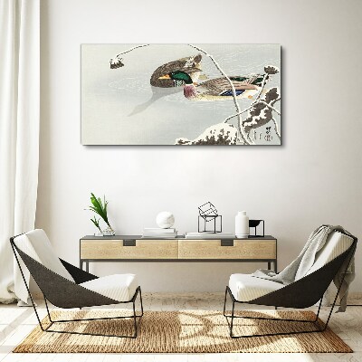Bild auf leinwand Eine friedliche Szene mit Enten