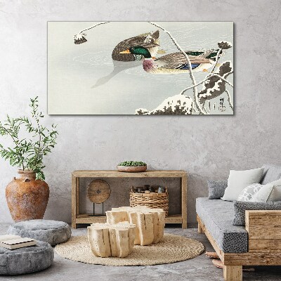 Bild auf leinwand Eine friedliche Szene mit Enten