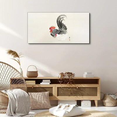 Foto auf leinwand Hahn und Henne im japanischen Stil