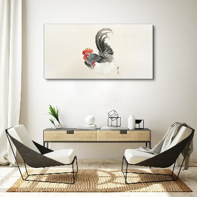 Foto auf leinwand Hahn und Henne im japanischen Stil