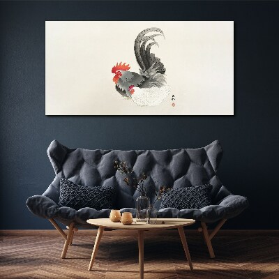 Foto auf leinwand Hahn und Henne im japanischen Stil