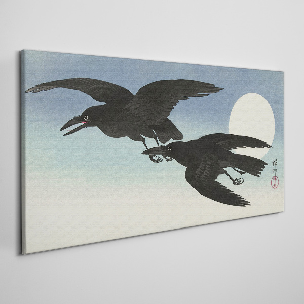 Foto auf leinwand Schwarze Krähen im Flug