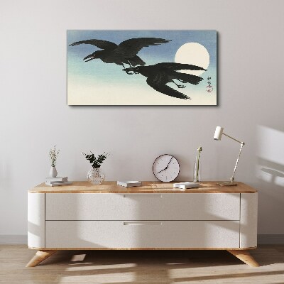 Foto auf leinwand Schwarze Krähen im Flug