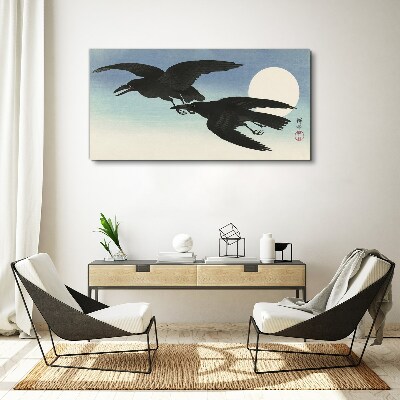 Foto auf leinwand Schwarze Krähen im Flug