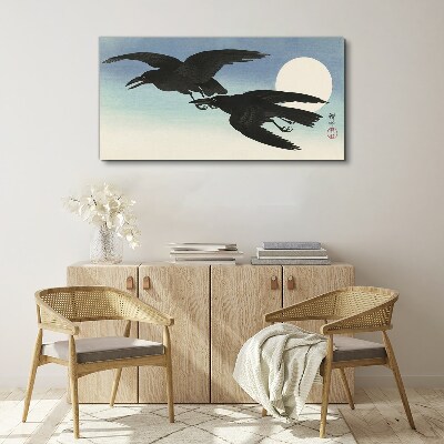 Foto auf leinwand Schwarze Krähen im Flug