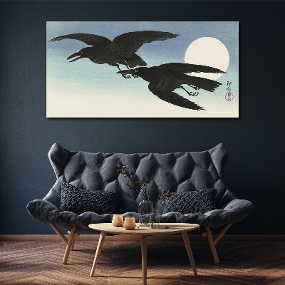 Foto auf leinwand Schwarze Krähen im Flug