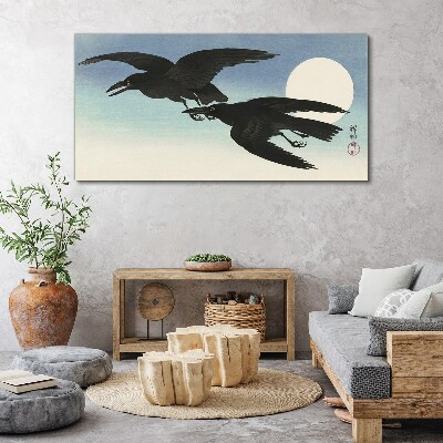 Foto auf leinwand Schwarze Krähen im Flug