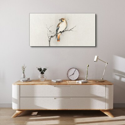 Wandbild Singender Vogel auf einem Ast