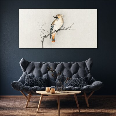 Wandbild Singender Vogel auf einem Ast