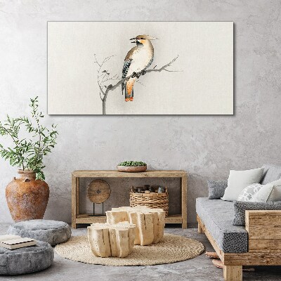 Wandbild Singender Vogel auf einem Ast