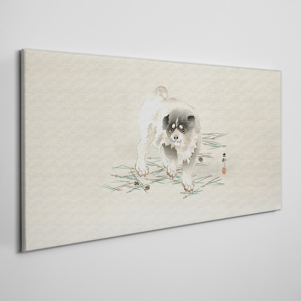 Foto auf leinwand Hund auf dem Gras Hintergrund