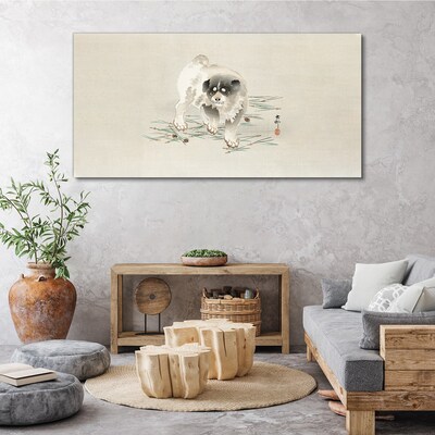 Foto auf leinwand Hund auf dem Gras Hintergrund