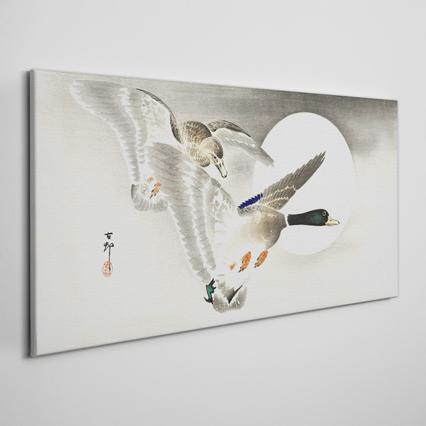 Foto auf leinwand Wildentenflug im Mondlicht