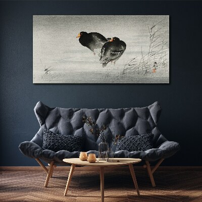 Foto auf leinwand Zwei Enten auf ruhigem Wasser
