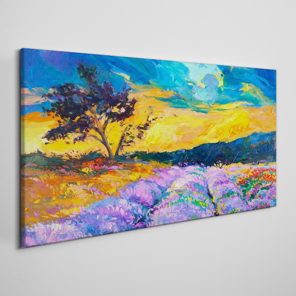 Bild auf leinwand Landschaft in Sonnenuntergangsfarben