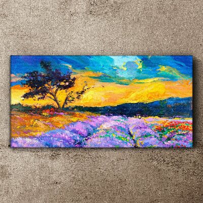 Bild auf leinwand Landschaft in Sonnenuntergangsfarben