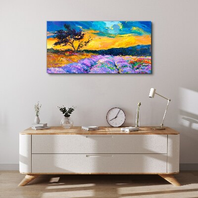 Bild auf leinwand Landschaft in Sonnenuntergangsfarben