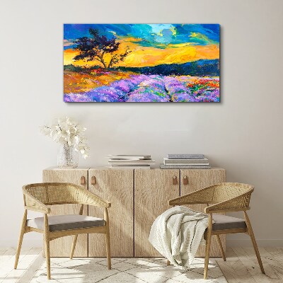 Bild auf leinwand Landschaft in Sonnenuntergangsfarben