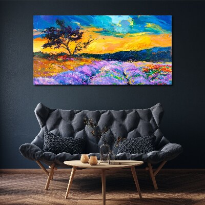 Bild auf leinwand Landschaft in Sonnenuntergangsfarben