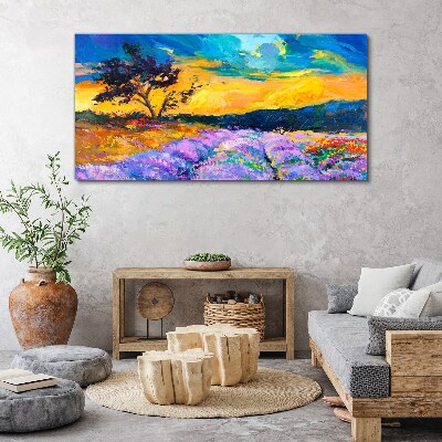 Bild auf leinwand Landschaft in Sonnenuntergangsfarben