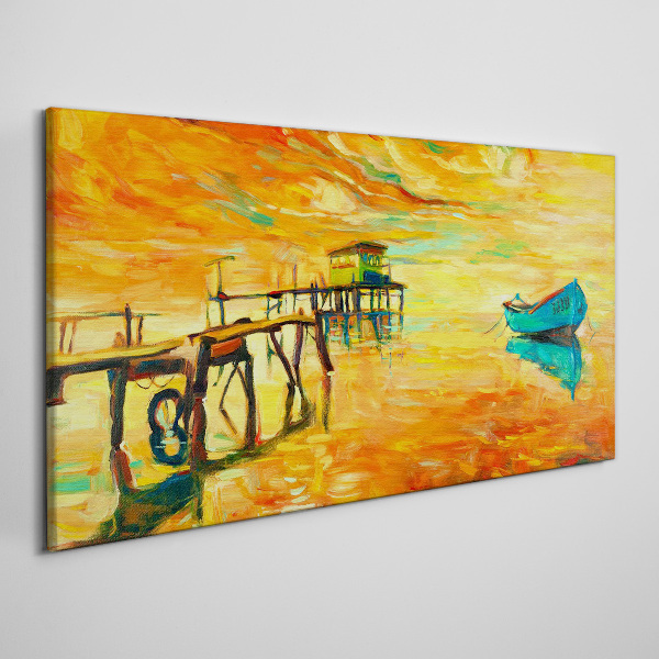 Foto auf leinwand Goldene Stunde am Wasser