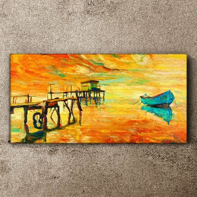 Foto auf leinwand Goldene Stunde am Wasser