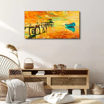Foto auf leinwand Goldene Stunde am Wasser