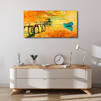 Foto auf leinwand Goldene Stunde am Wasser