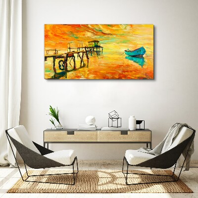Foto auf leinwand Goldene Stunde am Wasser