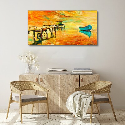 Foto auf leinwand Goldene Stunde am Wasser