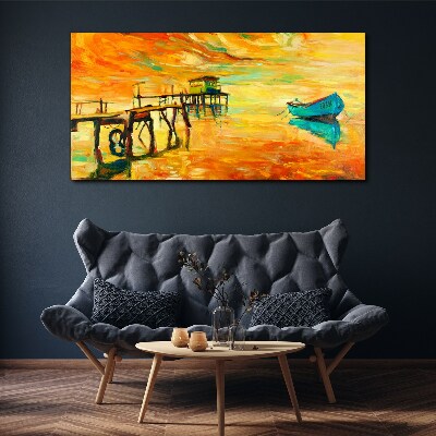 Foto auf leinwand Goldene Stunde am Wasser
