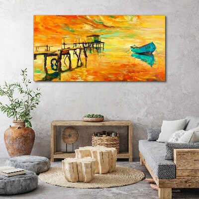 Foto auf leinwand Goldene Stunde am Wasser