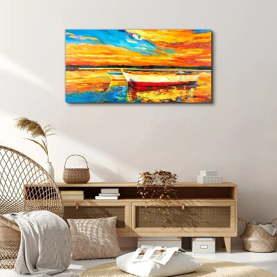 Foto auf leinwand Goldene Spiegelungen auf dem Wasser