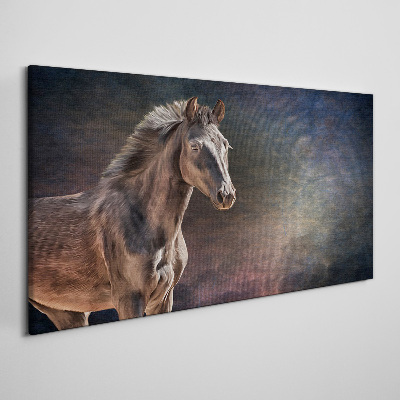 Foto auf leinwand Porträt eines Pferdes auf abstraktem Hintergrund
