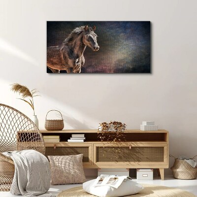 Foto auf leinwand Porträt eines Pferdes auf abstraktem Hintergrund