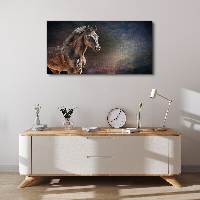 Foto auf leinwand Porträt eines Pferdes auf abstraktem Hintergrund