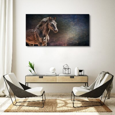 Foto auf leinwand Porträt eines Pferdes auf abstraktem Hintergrund