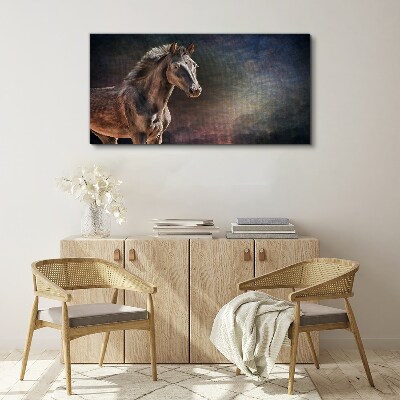 Foto auf leinwand Porträt eines Pferdes auf abstraktem Hintergrund