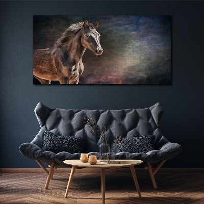 Foto auf leinwand Porträt eines Pferdes auf abstraktem Hintergrund