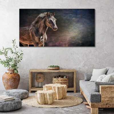 Foto auf leinwand Porträt eines Pferdes auf abstraktem Hintergrund