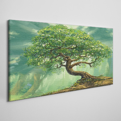 Bild auf leinwand Eine grüne Ecke mit einem Zauberbaum